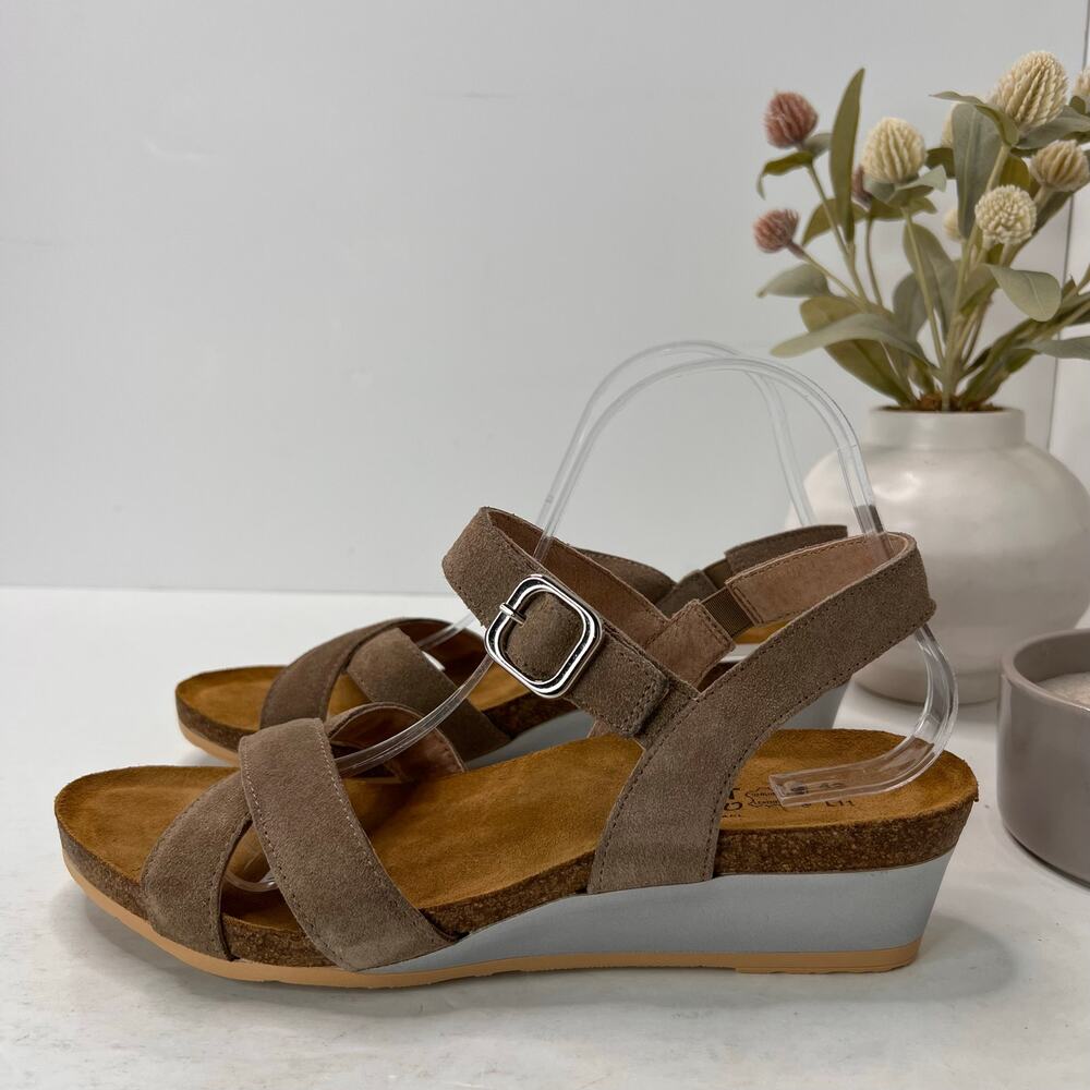 NAOT Throne Suede Wedge Heel Almond Suede Women's EU 42/11 NWOB